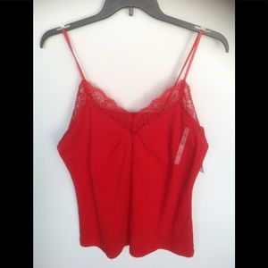 Old Navy Lace Trim Tank Top - Red - XL - NWT